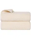 Superior Set Of 2 Playa Zero Twist Cotton Medium Weight Solid Waffle Textured  Bath Towels