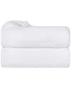 Superior Set Of 2 Playa Zero Twist Cotton Medium Weight Solid Waffle Textured  Bath Towels