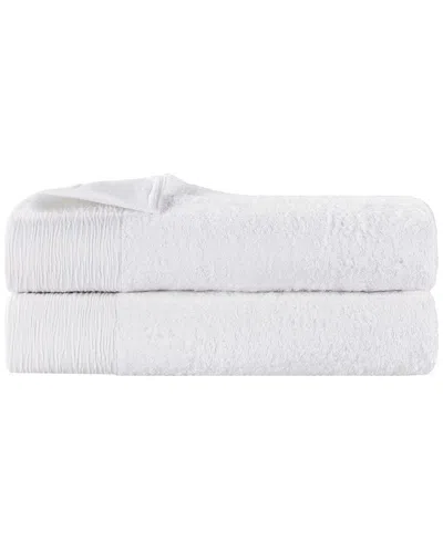 Superior Set Of 2 Rayon Eco-friendly Fluffy Soft Modern Solid Bath Sheets