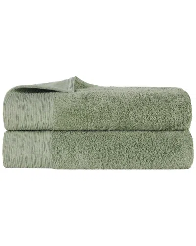 SUPERIOR SUPERIOR SET OF 2 RAYON ECO-FRIENDLY FLUFFY SOFT MODERN SOLID BATH SHEETS