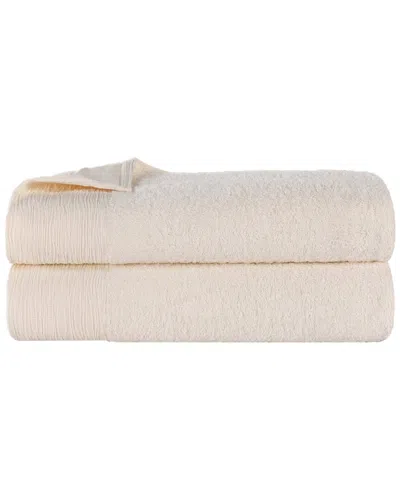 Superior Set Of 2 Rayon Eco-friendly Fluffy Soft Modern Solid Bath Sheets In Pink