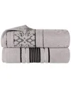 Superior Set Of 2 Sadie Zero Twist Cotton Jacquard Floral Absorbent Bath  Sheets