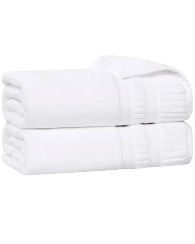 SUPERIOR SUPERIOR SET OF 2 VENICE ZERO TWIST COTTON MEDIUM WEIGHT SOFT ABSORBENT BATH  SHEETS
