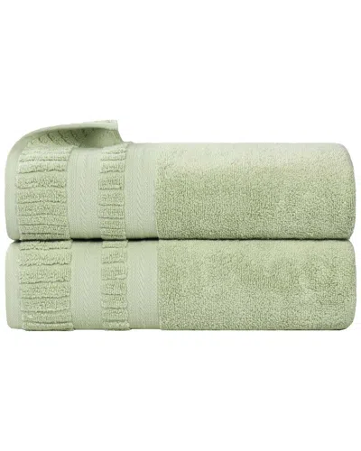 Superior Set Of 2 Venice Zero Twist Cotton Medium Weight Soft Absorbent Bath  Towels