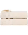 Superior Set Of 2 Venice Zero Twist Cotton Medium Weight Soft Absorbent Bath  Towels