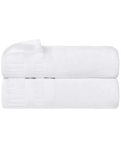 Superior Set Of 2 Venice Zero Twist Cotton Medium Weight Soft Absorbent Bath  Towels