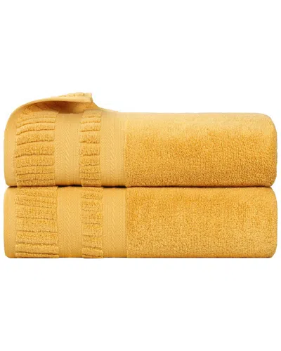 SUPERIOR SUPERIOR SET OF 2 VENICE ZERO TWIST COTTON MEDIUM WEIGHT SOFT ABSORBENT BATH  TOWELS