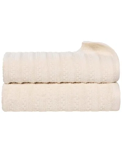 Superior Set Of 2 Zuma Zero Twist Cotton Medium Weight Soft Absorbent Bath  Towels