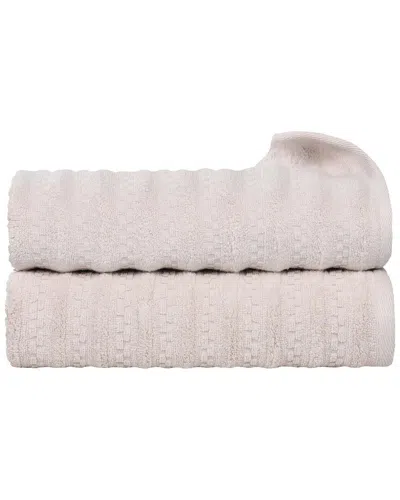 SUPERIOR SUPERIOR SET OF 2 ZUMA ZERO TWIST COTTON MEDIUM WEIGHT SOFT ABSORBENT BATH  TOWELS