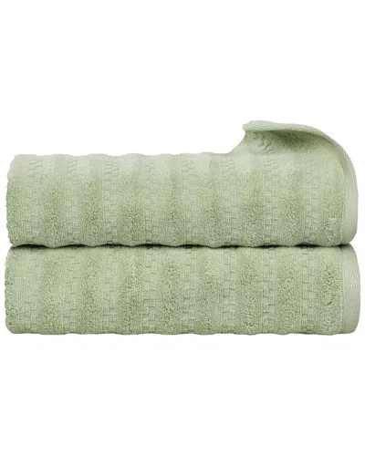 SUPERIOR SUPERIOR SET OF 2 ZUMA ZERO TWIST COTTON MEDIUM WEIGHT SOFT ABSORBENT BATH  TOWELS