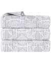 Superior Set Of 3 Jasper Cotton Modern Geometric Jacquard Plush Bath Towels
