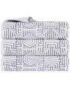 Superior Set Of 3 Jasper Cotton Modern Geometric Jacquard Plush Bath Towels