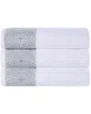 Superior Set Of 3 Medallion Cotton Jacquard Textured Bath Towels