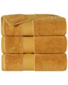 SUPERIOR SUPERIOR SET OF 3 NILES GIZA COTTON DOBBY ULTRA-PLUSH THICK SOFT ABSORBENT BATH TOWELS