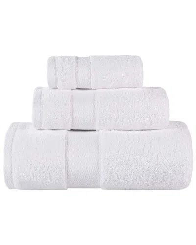 Superior Set Of 3 Niles Giza Cotton Dobby Ultra-plush Thick Soft Absorbent Bath Towels In Metallic
