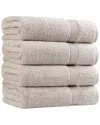 Superior Set Of 4 Heritage Egyptian Cotton Highly Absorbent Solid Ultra Soft  Bath Towels In White