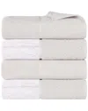 Superior Set Of 4 Lodie Cotton Plush Jacquard Solid & Two-toned Bath Towels