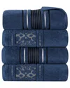 Superior Set Of 4 Sadie Zero Twist Cotton Jacquard Floral Absorbent Bath  Towels