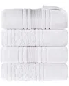 Superior Set Of 4 Sadie Zero Twist Cotton Jacquard Floral Absorbent Bath  Towels