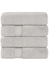 Superior Set Of 4 Zero Twist Cotton Elegant Chevron Soft Absorbent Assorted Bath Towels