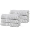 Superior Set Of 6 Juno Medium Weight Checkered Border Hand Towels
