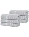 Superior Set Of 6 Juno Medium Weight Checkered Border Hand Towels