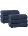 Superior Set Of 6 Mile Smart Twist Cotton Medium Weight Solid Hand Towels