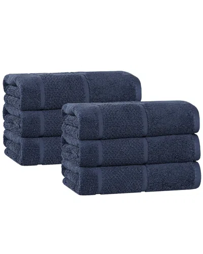 Superior Set Of 6 Mile Smart Twist Cotton Medium Weight Solid Hand Towels
