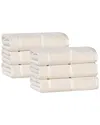 Superior Set Of 6 Mile Smart Twist Cotton Medium Weight Solid Hand Towels
