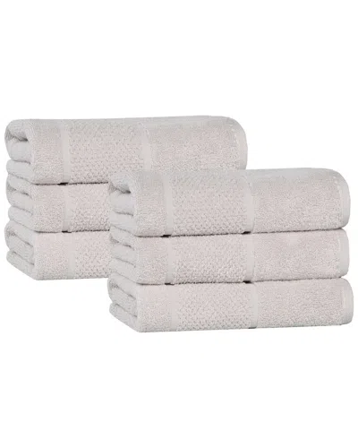 Superior Set Of 6 Mile Smart Twist Cotton Medium Weight Solid Hand Towels