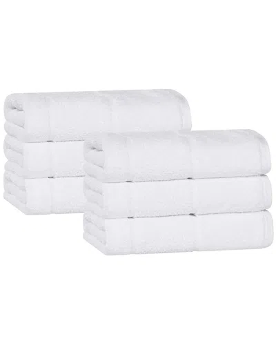 Superior Set Of 6 Mile Smart Twist Cotton Medium Weight Solid Hand Towels