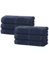 Superior Set Of 6 Milo Smart Twist Cotton Medium Weight Solid Hand Towels