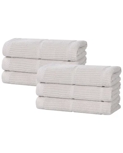 Superior Set Of 6 Milo Smart Twist Cotton Medium Weight Solid Hand Towels
