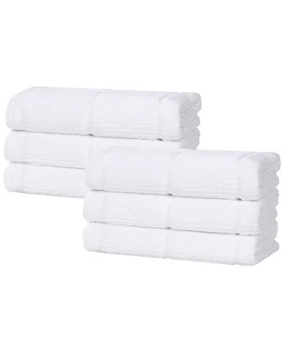 Superior Set Of 6 Milo Smart Twist Cotton Medium Weight Solid Hand Towels