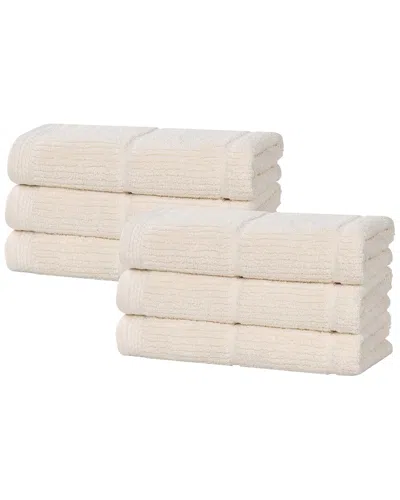 SUPERIOR SUPERIOR SET OF 6 MILO SMART TWIST COTTON MEDIUM WEIGHT SOLID HAND TOWELS