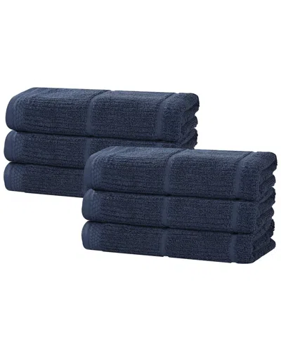 SUPERIOR SUPERIOR SET OF 6 MILO SMART TWIST COTTON MEDIUM WEIGHT SOLID HAND TOWELS