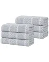 Superior Set Of 6 Naples Medium Weight Solid Hand Towels