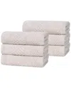 Superior Set Of 6 Playa Zero Twist Cotton Solid Waffle Textured Hand Towels