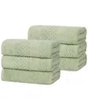 Superior Set Of 6 Playa Zero Twist Cotton Solid Waffle Textured Hand Towels