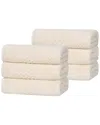 Superior Set Of 6 Playa Zero Twist Cotton Solid Waffle Textured Hand Towels