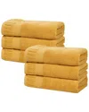 Superior Set Of 6 Venice Zero Twist Cotton Medium Weight Absorbent Hand Towels