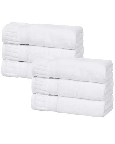 Superior Set Of 6 Venice Zero Twist Cotton Medium Weight Absorbent Hand Towels