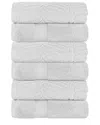 Superior Set Of 6 Zero Twist Cotton Elegant Chevron Soft Absorbent Assorted Hand Towels