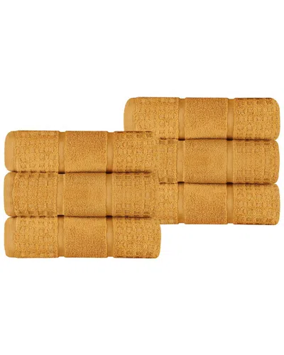 Superior Set Of 6 Zero Twist Cotton Waffle Honeycomb Plush Soft Absorbent Hand  Towels