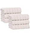 Superior Set Of 6 Zuma Zero Twist Cotton Medium Weight Absorbent Hand Towels