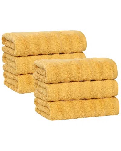 Superior Set Of 6 Zuma Zero Twist Cotton Medium Weight Absorbent Hand Towels
