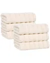 Superior Set Of 6 Zuma Zero Twist Cotton Medium Weight Absorbent Hand Towels