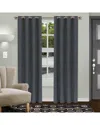 Superior Shimmer Insulated Thermal Blackout Grommet Curtain Panel Set In Grey