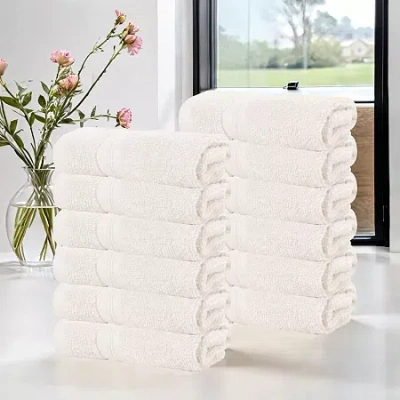 Superior Smart Dry Cotton 12pc Face Towel 12-pc. Quick Dry Bath Towel Set In Neutral