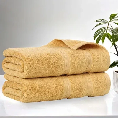 Superior Smart Dry Cotton 2pc Bath Sheet 2-pc. Quick Dry Bath Towel Set In Yellow